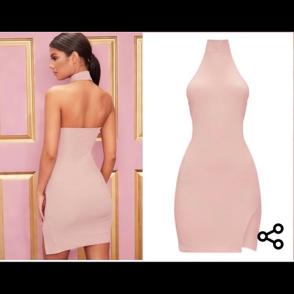 Prettylittlething halter bodycon dress UK 10/US 6 - Picture 3 of 3